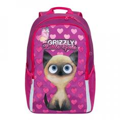 Школьный рюкзак Grizzly для девочки RG-969-1/2 фуксия