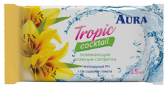 Влажные салфетки Aura Tropic Cocktail 15 шт