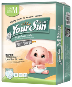 Подгузники-трусики YourSun, размер M (7-11 кг), 56 штук