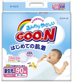 Подгузники Goo.N New Collection для новорожденных 0-5 кг 90 шт Goon