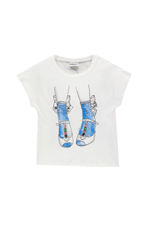 Футболка для девочки MEK, цв.белый, р-р 122