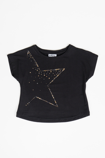 Футболка для девочки MEK, цв.чeрный, р-р 116