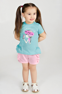 Футболка для девочки Bossa Nova, цв.бирюзовый, р-р 74