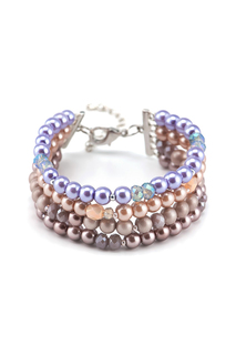 Браслет женский Selena 40071070 коричневый/фиолетовый/серебристый