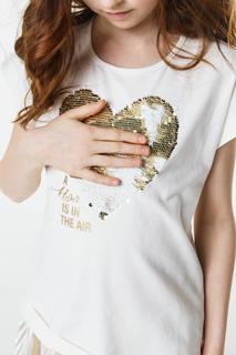 Футболка для девочки iDO, цв.золотой, р-р 140