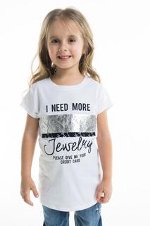 Футболка для девочки MEK, цв.белый, р-р 122