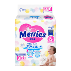 Подгузники Merries M (6-11 кг), 22 шт.
