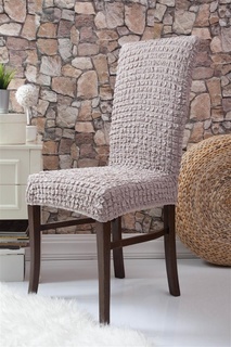 Чехлы на стулья без оборки Venera "Chair", цвет: пыльный светло-серый, комплект 6 шт