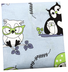 Пододеяльник AmaroBaby на молнии Совы, бязь, 147х112 см