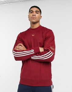 Бордовый свитшот с логотипом adidas Originals-Красный