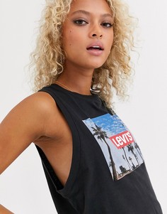 Черный кроп-топ с логотипом Levis Levis®