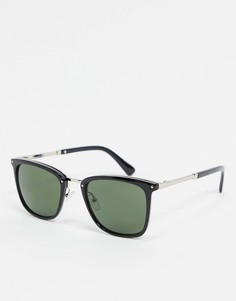 Квадратные солнцезащитные очки в черной оправе AJ Morgan-Черный