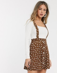 Мини-юбка в стиле сарафана в горошек ASOS DESIGN-Мульти
