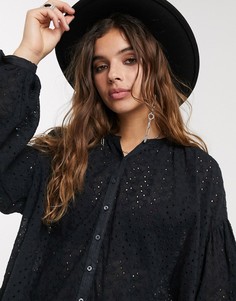 Блузка с люверсами Free People-Черный