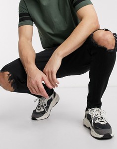 Черные джинсы‑морковки Bershka-Черный