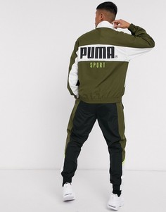 Олимпийка цвета хаки Puma TFS-Зеленый