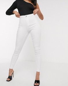 Белые джинсы скинни с завышенной талией Missguided-Белый