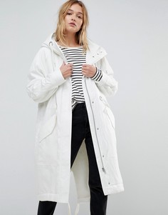 Парка на меховой подкладке ASOS-Белый