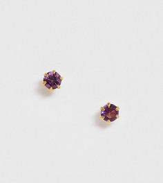Серьги-гвоздики из позолоченного серебра с камнем ASOS DESIGN-Золотой