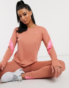 Розовая футболка Nike Running-Розовый