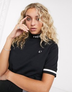 Футболка с высоким воротником и логотипом Fred Perry-Черный