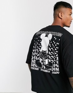 Oversized-футболка с принтом Микки Мауса на спине ASOS DESIGN Disney-Черный