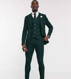 Зеленый супероблегающий пиджак из фактурной ткани ASOS DESIGN Tall wedding