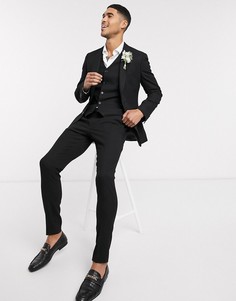 Черные фактурные брюки скинни ASOS DESIGN wedding-Черный