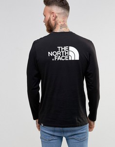 Черный лонгслив с логотипом The North Face