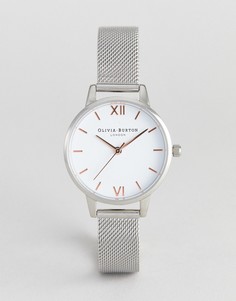 Серебристые средние часы с белым циферблатом Olivia Burton - OB16MDW22-Серебряный