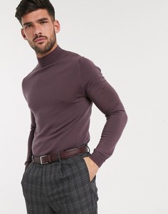Фиолетовый обтягивающий джемпер с высоким воротом ASOS DESIGN