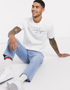 Белая футболка с принтом ASOS DESIGN-Белый