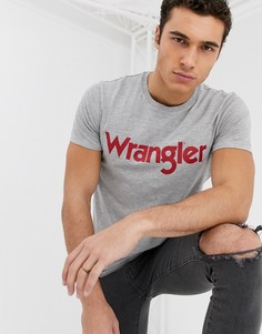Серая футболка с логотипом Wrangler-Серый