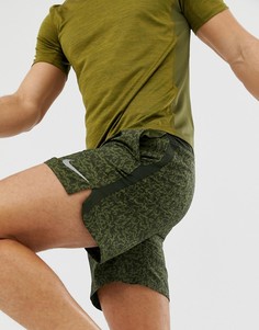Шорты цвета хаки 7 дюймов Nike Running Challenger AH0538-355-Зеленый