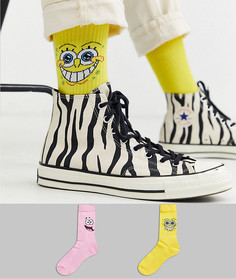 Набор из 2 пар носков с Губкой-Бобом и Патриком ASOS DESIGN-Мульти
