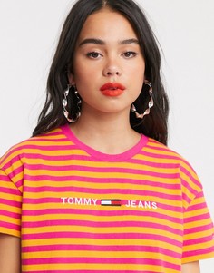 Футболка в полоску с логотипом Tommy Jeans-Розовый