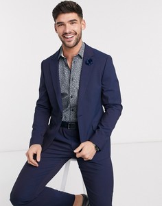 Сине-фиолетовый облегающий пиджак ASOS DESIGN wedding-Синий
