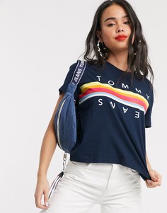 Футболка с логотипом Tommy Jeans-Темно-синий