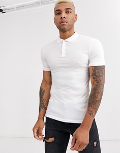 Поло белого цвета из органического хлопка обтягивающего кроя ASOS DESIGN-Белый
