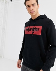 Худи черного цвета с крупным логотипом Wrangler-Черный