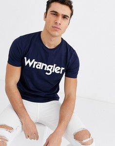 Темно-синяя футболка с логотипом Wrangler-Темно-синий