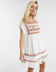 Белое платье мини Free People-Белый
