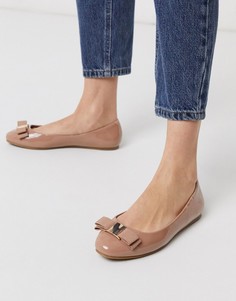 Бежевые балетки с бантом ASOS DESIGN-Бежевый