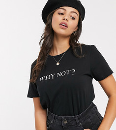 Футболка из органического хлопка ASOS DESIGN Petite-Черный