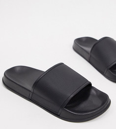 Черные шлепанцы ASOS DESIGN Wide Fit-Черный
