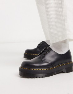 Черные туфли с 3 парами люверсов Dr Martens 1461 Quad-Черный