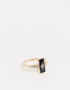 Кольцо с камнем ASOS DESIGN-Золотой