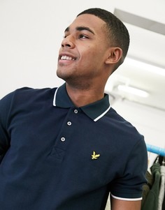 Оксфордская футболка-поло с кантом Lyle & Scott-Темно-синий