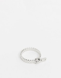 Серебристое кольцо в виде молнии ASOS DESIGN-Серебряный