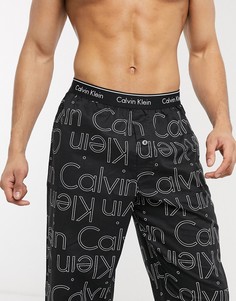 Штаны для дома с принтом Calvin Klein-Черный